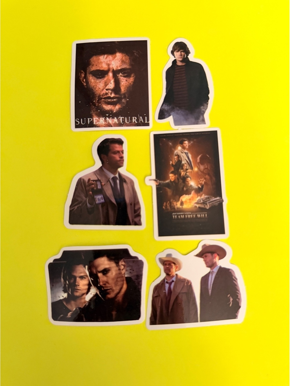 Stickers-Waterproof.  6 pack super.natural Sam & Dean etc